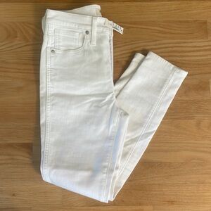 Madewell Women's 10” high rise skinny Jeans, white denim, size: 27p NWT